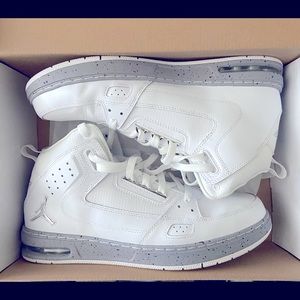 Jordan Street Classic. White/Metallic Silver/Cement Gray. Size 10.